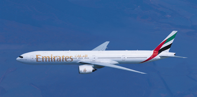 Emirates B777-300ER, Foto-viajes