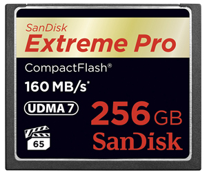 Sandisk presenta la tarjeta compact flash ExtremePro de 256gb