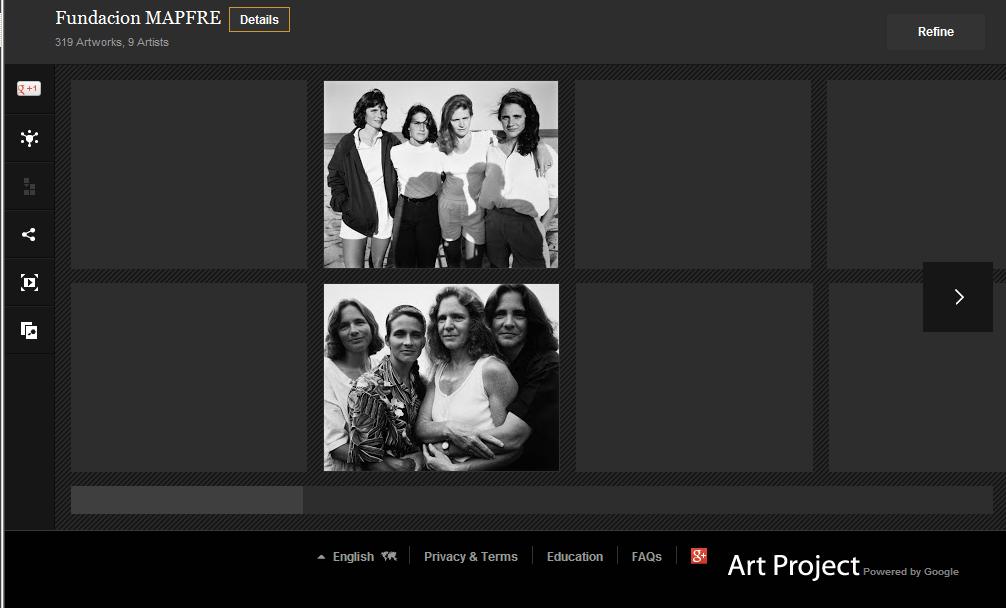 Captura de pantalla de la aplicación de Google Art Project que aloja las colecciones fotográficas de la Fundación Mapfre