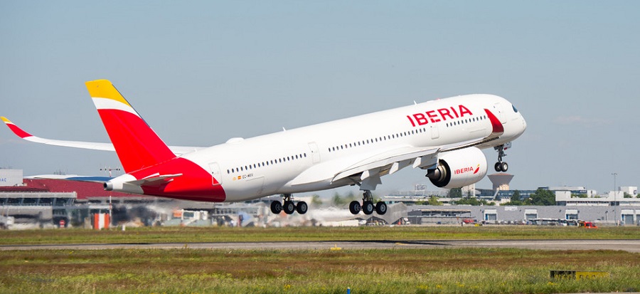 El Airbus A350 -900 de Iberia llega a Argentina