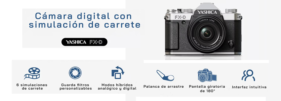 YASHICA FX-D: Una cámara digital con simulación de carrete 